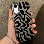 Custodia per telefono 2 in 1 in PC IMD con motivo a strisce ondulate e finitura satinata., For iPhone 11 Pro, For iPhone X / XS, For iPhone XR, For iPhone XS Max
