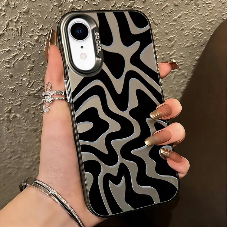 Custodia per telefono 2 in 1 in PC IMD con motivo a strisce ondulate e finitura satinata., For iPhone 11 Pro, For iPhone X / XS, For iPhone XR, For iPhone XS Max