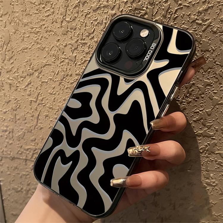 Custodia per telefono 2 in 1 in PC IMD con motivo a strisce ondulate e finitura satinata., For iPhone 12 Pro, For iPhone 12 mini, For iPhone 11 Pro Max, For iPhone 11