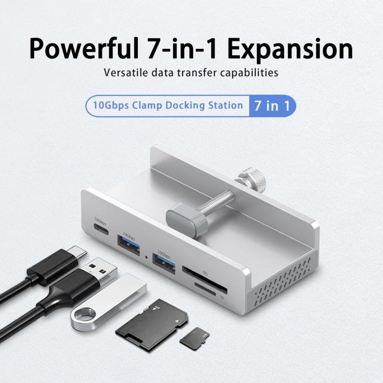Hub docking station 7 porte USB Type-C 3.2 con morsetto
