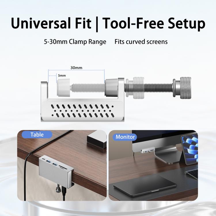 Hub docking station 7 porte USB Type-C 3.2 con morsetto
