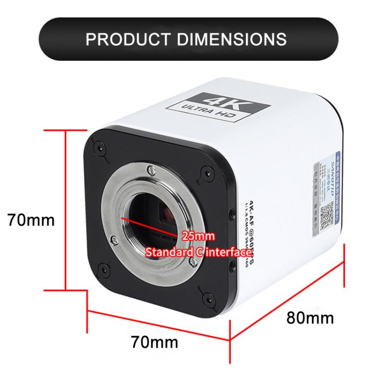 Telecamera per microscopio industriale TAIDA TD-4KAF con rilevamento dei bordi CCD a 60 fps e risoluzione 4K, EU Plug, UK Plug, US Plug
