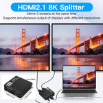 H12 8K 60Hz 1 In 2 Out Ultra HD HDMI Video Splitter, H12