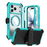 Custodia magnetica per telefono in acrilico a copertura totale con clip posteriore., For iPhone 17 Pro Max, For iPhone 17 Pro, For iPhone 17