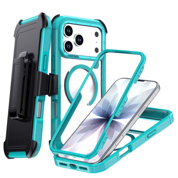 Custodia magnetica per telefono in acrilico a copertura totale con clip posteriore., For iPhone 17 Pro Max, For iPhone 17 Pro, For iPhone 17
