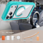 Custodia magnetica per telefono in acrilico a copertura totale con clip posteriore., For iPhone 17 Pro Max, For iPhone 17 Pro, For iPhone 17