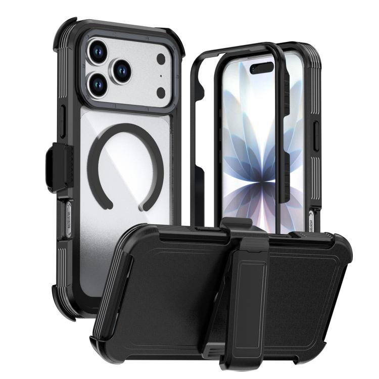 Custodia magnetica per telefono in acrilico a copertura totale con clip posteriore., For iPhone 17 Pro Max, For iPhone 17 Pro, For iPhone 17