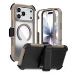 Custodia magnetica per telefono in acrilico a copertura totale con clip posteriore., For iPhone 17 Pro Max, For iPhone 17 Pro, For iPhone 17