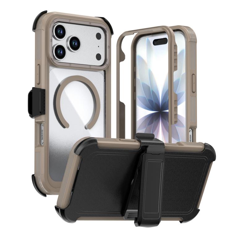 Custodia magnetica per telefono in acrilico a copertura totale con clip posteriore., For iPhone 17 Pro Max, For iPhone 17 Pro, For iPhone 17
