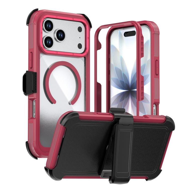 Custodia magnetica per telefono in acrilico a copertura totale con clip posteriore., For iPhone 17 Pro Max, For iPhone 17 Pro, For iPhone 17