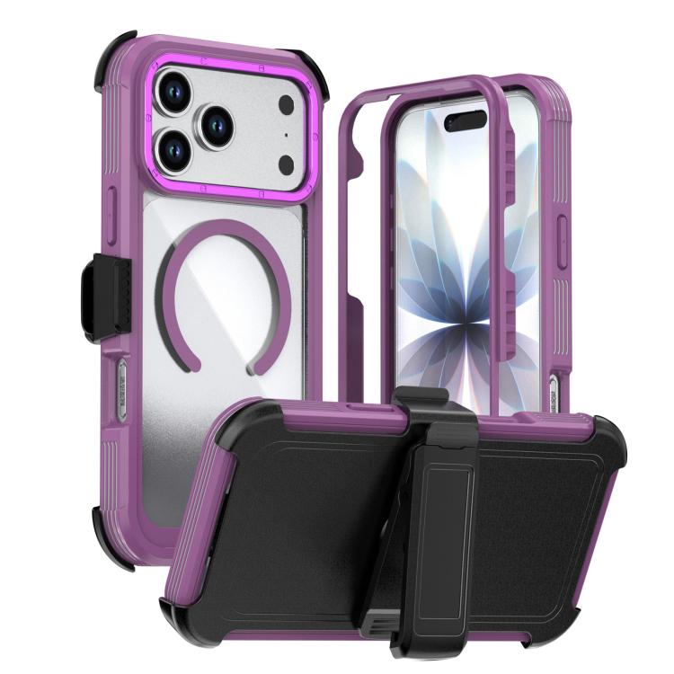 Custodia magnetica per telefono in acrilico a copertura totale con clip posteriore., For iPhone 17 Pro Max, For iPhone 17 Pro, For iPhone 17