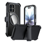 Custodia magnetica per telefono in acrilico a copertura totale con clip posteriore., For iPhone 17 Pro Max, For iPhone 17 Pro, For iPhone 17