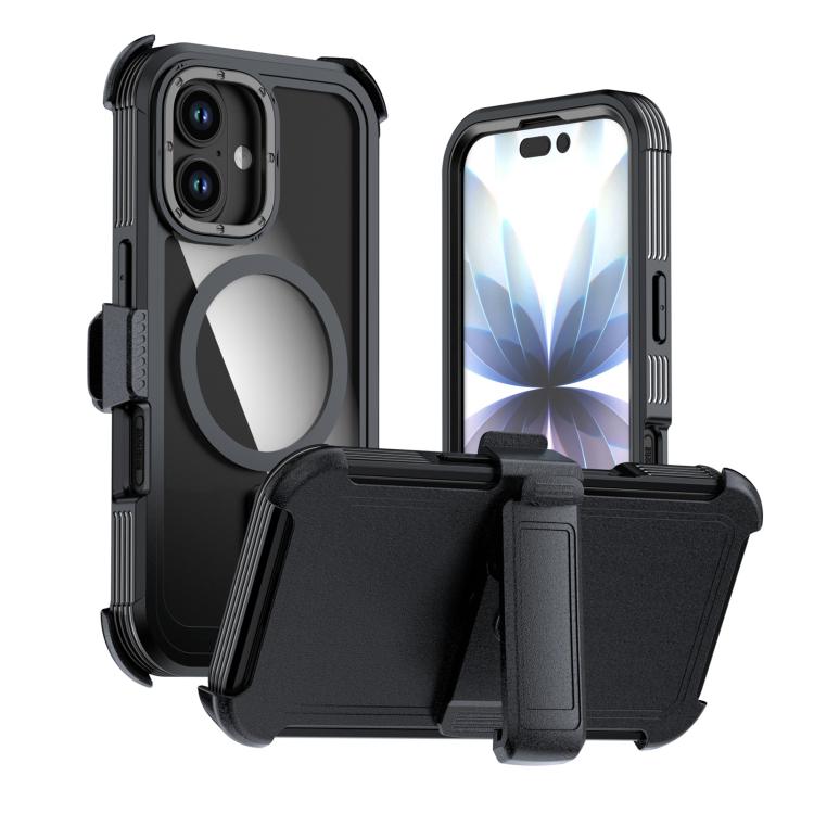 Custodia magnetica per telefono in acrilico a copertura totale con clip posteriore., For iPhone 17 Pro Max, For iPhone 17 Pro, For iPhone 17
