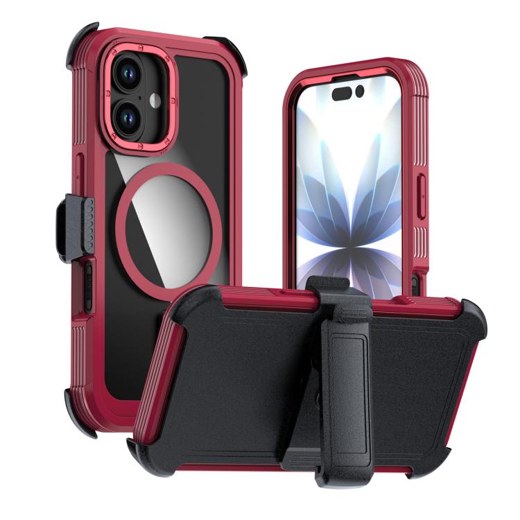 Custodia magnetica per telefono in acrilico a copertura totale con clip posteriore., For iPhone 17 Pro Max, For iPhone 17 Pro, For iPhone 17