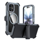 Custodia magnetica per telefono in acrilico a copertura totale con clip posteriore., For iPhone 17 Pro Max, For iPhone 17 Pro, For iPhone 17
