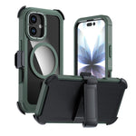 Custodia magnetica per telefono in acrilico a copertura totale con clip posteriore., For iPhone 17 Pro Max, For iPhone 17 Pro, For iPhone 17