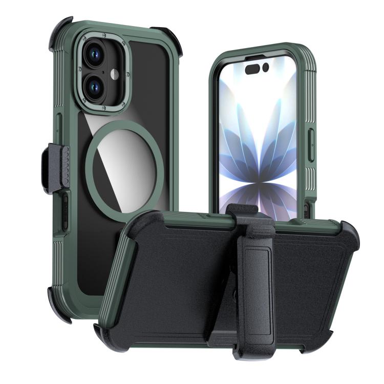 Custodia magnetica per telefono in acrilico a copertura totale con clip posteriore., For iPhone 17 Pro Max, For iPhone 17 Pro, For iPhone 17