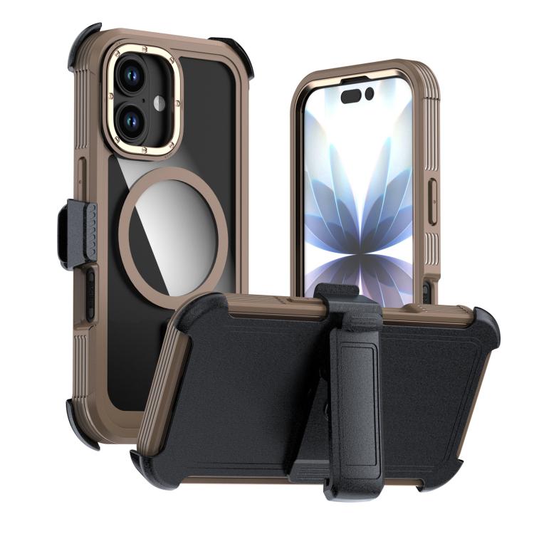 Custodia magnetica per telefono in acrilico a copertura totale con clip posteriore., For iPhone 17 Pro Max, For iPhone 17 Pro, For iPhone 17