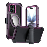 Custodia magnetica per telefono in acrilico a copertura totale con clip posteriore., For iPhone 17 Pro Max, For iPhone 17 Pro, For iPhone 17