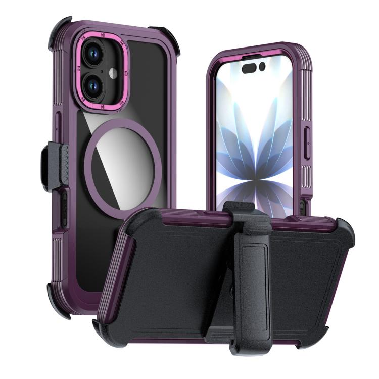 Custodia magnetica per telefono in acrilico a copertura totale con clip posteriore., For iPhone 17 Pro Max, For iPhone 17 Pro, For iPhone 17