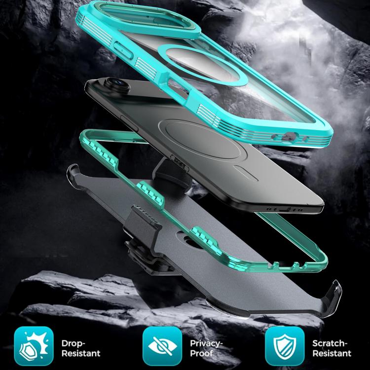 Custodia magnetica per telefono in acrilico a copertura totale con clip posteriore., For iPhone Air, For iPhone 16 Pro Max, For iPhone 16 Pro