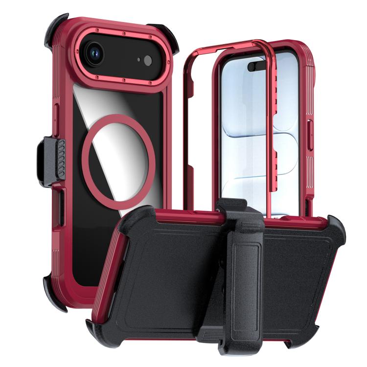 Custodia magnetica per telefono in acrilico a copertura totale con clip posteriore., For iPhone Air, For iPhone 16 Pro Max, For iPhone 16 Pro