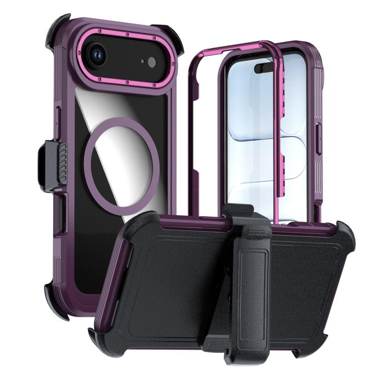 Custodia magnetica per telefono in acrilico a copertura totale con clip posteriore., For iPhone Air, For iPhone 16 Pro Max, For iPhone 16 Pro