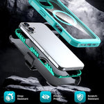 Custodia magnetica per telefono in acrilico a copertura totale con clip posteriore., For iPhone 16 Plus, For iPhone 16, For iPhone 15 Pro Max