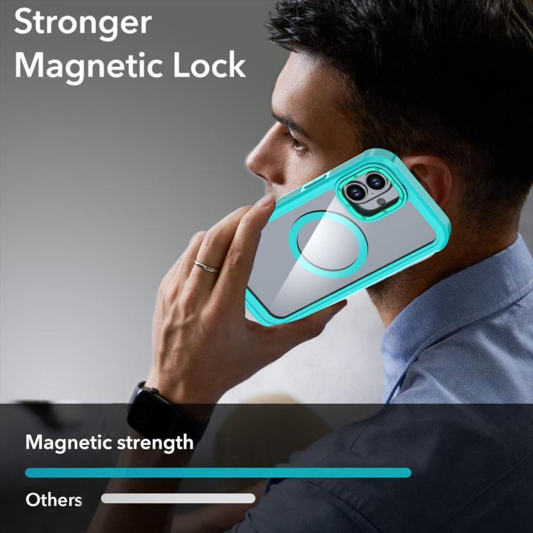 Custodia magnetica per telefono in acrilico a copertura totale con clip posteriore., For iPhone 16 Plus, For iPhone 16, For iPhone 15 Pro Max