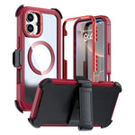 Custodia magnetica per telefono in acrilico a copertura totale con clip posteriore., For iPhone 16 Plus, For iPhone 16, For iPhone 15 Pro Max