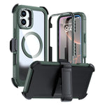 Custodia magnetica per telefono in acrilico a copertura totale con clip posteriore., For iPhone 16 Plus, For iPhone 16, For iPhone 15 Pro Max