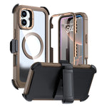 Custodia magnetica per telefono in acrilico a copertura totale con clip posteriore., For iPhone 16 Plus, For iPhone 16, For iPhone 15 Pro Max