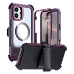 Custodia magnetica per telefono in acrilico a copertura totale con clip posteriore., For iPhone 16 Plus, For iPhone 16, For iPhone 15 Pro Max