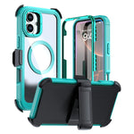 Custodia magnetica per telefono in acrilico a copertura totale con clip posteriore., For iPhone 16 Plus, For iPhone 16, For iPhone 15 Pro Max