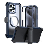Custodia magnetica per telefono in acrilico a copertura totale con clip posteriore., For iPhone 16 Plus, For iPhone 16, For iPhone 15 Pro Max