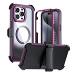 Custodia magnetica per telefono in acrilico a copertura totale con clip posteriore., For iPhone 16 Plus, For iPhone 16, For iPhone 15 Pro Max