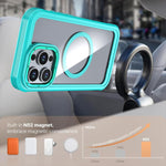 Custodia magnetica per telefono in acrilico a copertura totale con clip posteriore., For iPhone 15 Pro, For iPhone 15 Plus / 14 Plus, For iPhone 15