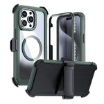 Custodia magnetica per telefono in acrilico a copertura totale con clip posteriore., For iPhone 15 Pro, For iPhone 15 Plus / 14 Plus, For iPhone 15