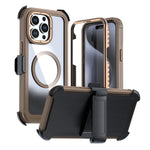 Custodia magnetica per telefono in acrilico a copertura totale con clip posteriore., For iPhone 15 Pro, For iPhone 15 Plus / 14 Plus, For iPhone 15