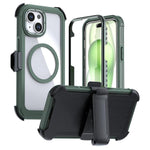 Custodia magnetica per telefono in acrilico a copertura totale con clip posteriore., For iPhone 15 Pro, For iPhone 15 Plus / 14 Plus, For iPhone 15