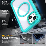 Custodia magnetica per telefono in acrilico a copertura totale con clip posteriore., For iPhone 14 / 13, For iPhone 14 Pro, For iPhone 14 Pro Max