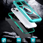Custodia magnetica per telefono in acrilico a copertura totale con clip posteriore., For iPhone 14 / 13, For iPhone 14 Pro, For iPhone 14 Pro Max