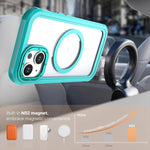 Custodia magnetica per telefono in acrilico a copertura totale con clip posteriore., For iPhone 14 / 13, For iPhone 14 Pro, For iPhone 14 Pro Max