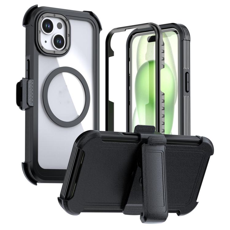 Custodia magnetica per telefono in acrilico a copertura totale con clip posteriore., For iPhone 14 / 13, For iPhone 14 Pro, For iPhone 14 Pro Max