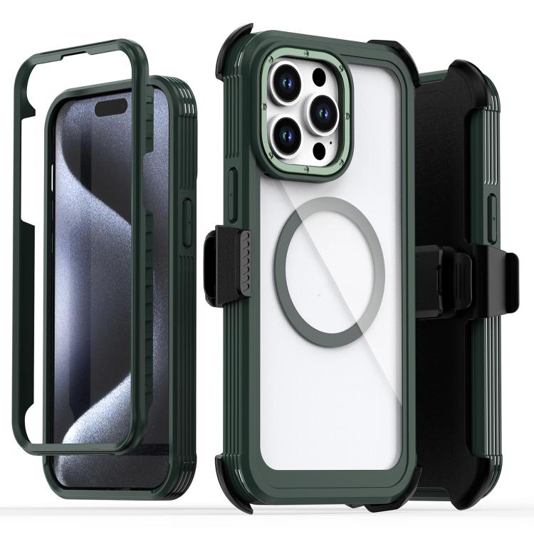 Custodia magnetica per telefono in acrilico a copertura totale con clip posteriore., For iPhone 14 / 13, For iPhone 14 Pro, For iPhone 14 Pro Max