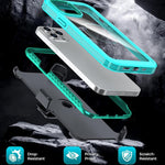 Custodia magnetica per telefono in acrilico a copertura totale con clip posteriore., For iPhone 13 Pro Max, For iPhone 13 Pro, For iPhone 12 / 12 Pro