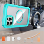 Custodia magnetica per telefono in acrilico a copertura totale con clip posteriore., For iPhone 13 Pro Max, For iPhone 13 Pro, For iPhone 12 / 12 Pro