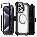 Custodia magnetica per telefono in acrilico a copertura totale con clip posteriore., For iPhone 13 Pro Max, For iPhone 13 Pro, For iPhone 12 / 12 Pro