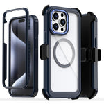 Custodia magnetica per telefono in acrilico a copertura totale con clip posteriore., For iPhone 13 Pro Max, For iPhone 13 Pro, For iPhone 12 / 12 Pro