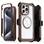 Custodia magnetica per telefono in acrilico a copertura totale con clip posteriore., For iPhone 13 Pro Max, For iPhone 13 Pro, For iPhone 12 / 12 Pro